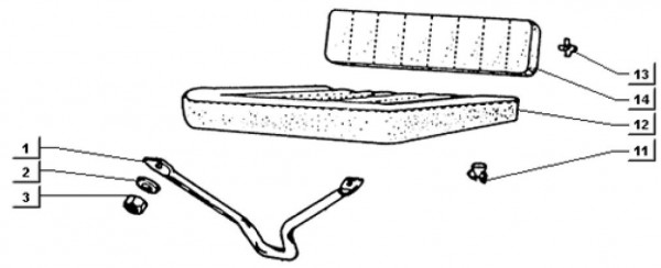 Fahrgestell Sitz - Ape TM 703 Diesel mit Lenker 422ccm 4T AC 1997-2004 ATD1T