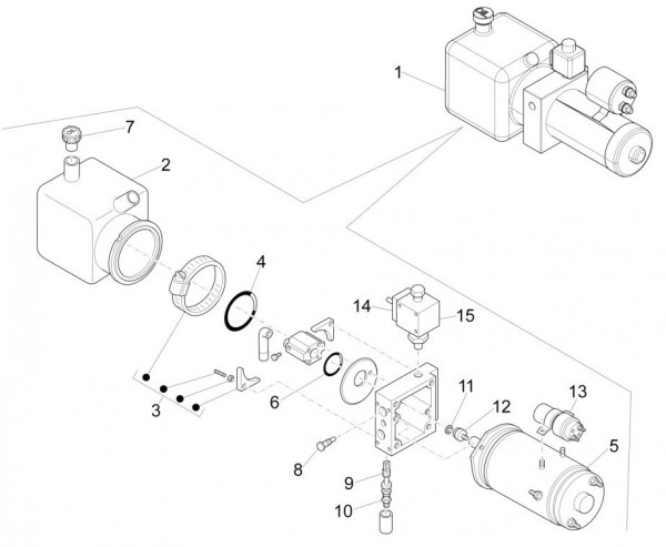 Fahrgestell Pumpe für Kippsystem - Porter Multitech 1300ccm 4T LC 2017- ZAPS90TGW