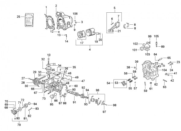 Motor Zylinder - Ape TM 422ccm 4T AC 1997-2004 ZAPT1000000023141