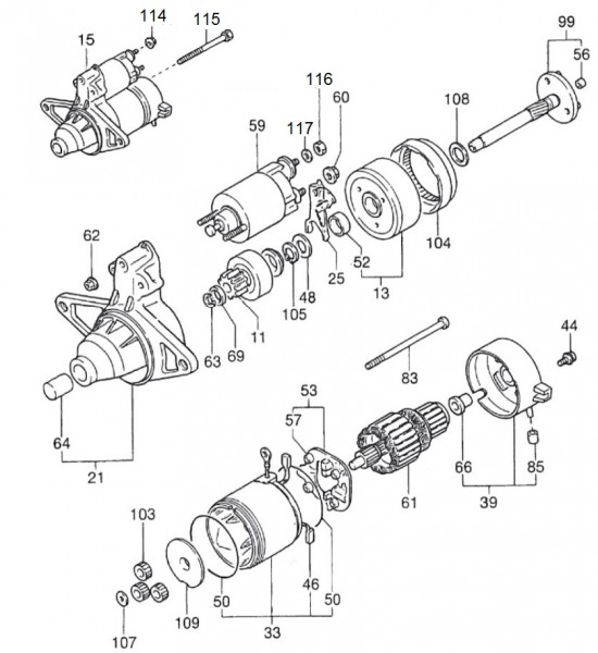 Motor Anlasser - Porter Porter 1000ccm 4T LC 1998-2009 ZAPS85