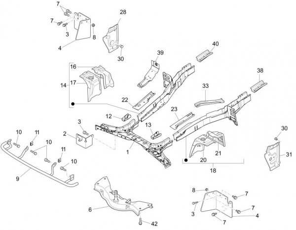 Fahrgestell Rahmen vorn - Porter Multitech 1300ccm 4T LC 2017-