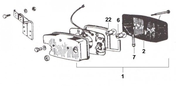 Elektrische Anlage Rücklicht - Ape 190ccm 2T AC 1969-1978 MPR1T