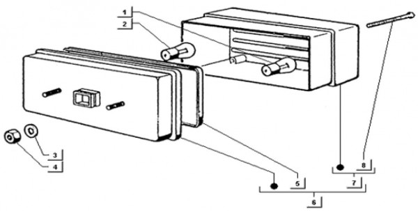 Elektrische Anlage Rücklicht - Ape TM 703 Diesel mit Lenkrad 422ccm 4T AC 1997-2004 ATD1 00001101