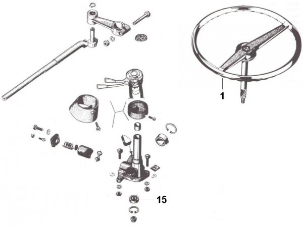 Lenker Lenkrad - Ape 220ccm 2T AC 1978- MPV2T