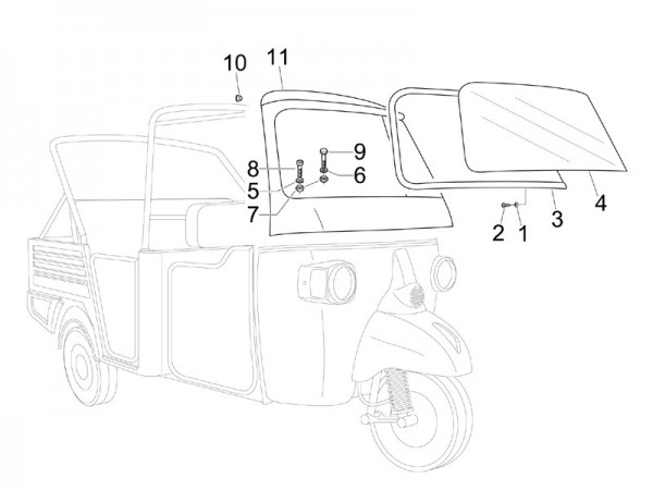 Fahrgestell Windschutzscheibe - Calessino 422ccm 4T LC 2013- ZAPT2D4MC
