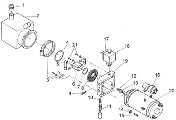 Fahrgestell Pumpe für Kippsystem - Ape TM 703 Diesel mit Lenker 422ccm 4T AC 2005-2010 ZAPT10000