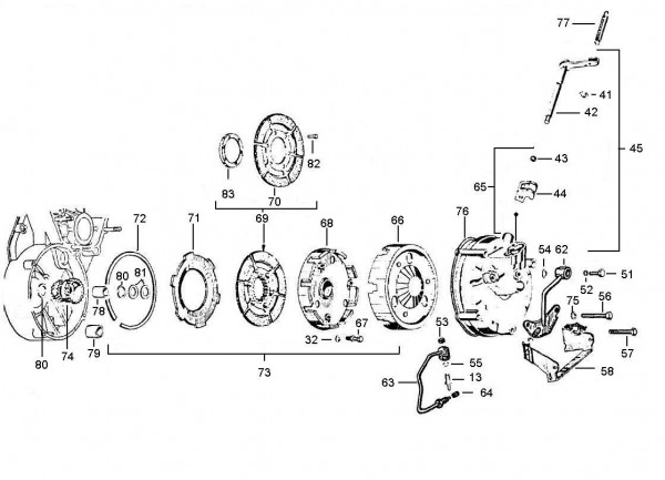 Motor Kupplung - Vespa Car 200ccm 2T AC 1983- AF3T
