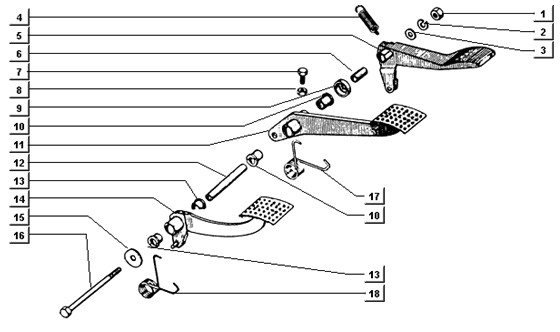 Bowdenzüge Pedale (Lenkrad) - Ape TM 422ccm 4T LC 2013- ZAPT1000000001001