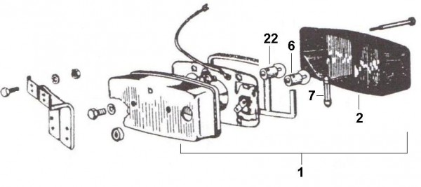 Elektrische Anlage Rücklicht - Ape 190ccm 2T AC 1970- MPV1T