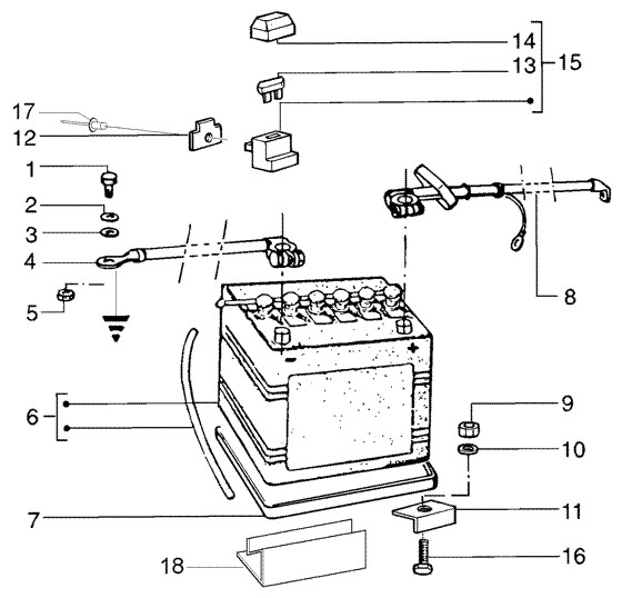Elektrische Anlage Batterie - Ape TM 422ccm 4T AC 1997-2004 ZAPT1000000023141