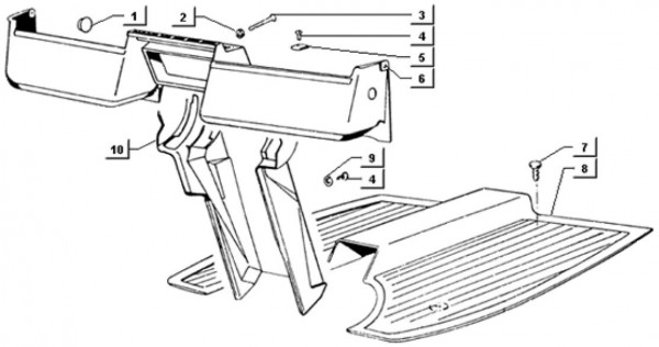 Fahrgestell Fußraumabdeckungen - Ape TM 703 Diesel mit Lenker 422ccm 4T AC 1997-2004 ATD1T