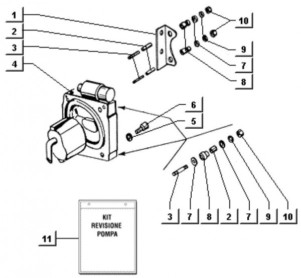 Fahrgestell Pumpe für Kippsystem - Ape TM 703 mit Lenker 220ccm 2T AC 2000-2007 ATM3T