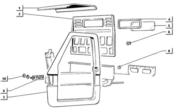 Fahrgestell Türen - Ape TM 703 mit Lenkrad 218ccm 2T AC 1997-1999 ATM2 00001001