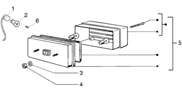 Elektrische Anlage Rücklicht - Ape TM 703 Diesel mit Lenkrad 422ccm 4T AC 2005-2010 ZAPT10000