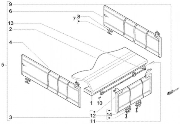 Fahrgestell Pritsche Pick up (Aluminium) - Ape TM 703 Diesel mit Lenkrad 422ccm 4T AC 2005-2010 ZAPT