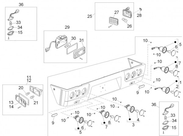 Elektrische Anlage Rücklicht - Porter D120 Diesel 1300ccm 4T LC 2015- ZAPS90TK