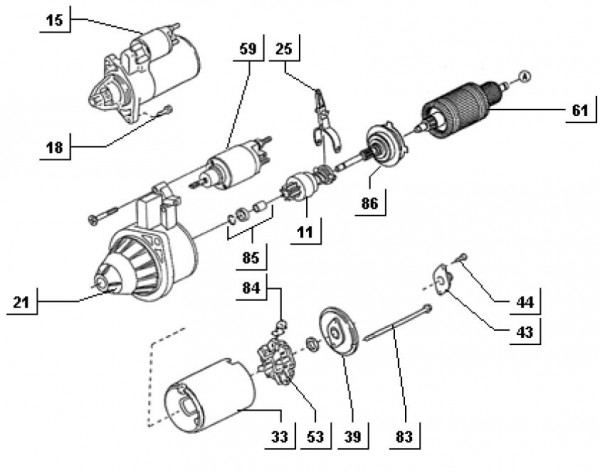 Motor Anlasser - Porter Porter Diesel 1400ccm 4T LC 1998-2004 ZAPS85000004