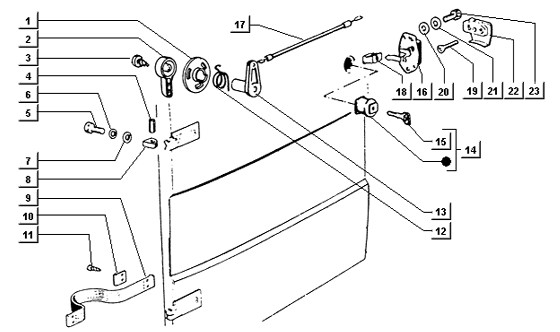Fahrgestell Türschloss - Ape TM 218ccm 2T AC 1999-2004 ZAPT1000000001001