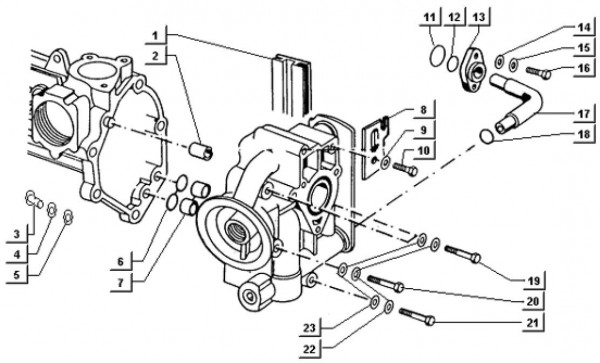 Motor Befestigung Ölpumpe - Ape TM 703 Diesel mit Lenkrad 422ccm 4T AC 1997-2004 ATD1 00001101