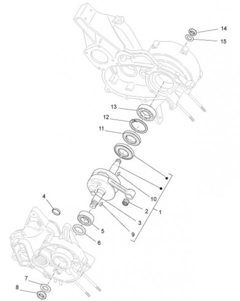 Motor Kurbelwelle - Ape TM 703 mit Lenkrad 220ccm 2T AC 2008-2016 ZAPT10000