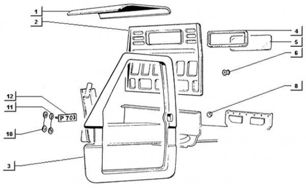 Fahrgestell Türen - Ape TM 703 mit Lenker 220ccm 2T AC 2000-2007 ATM2T