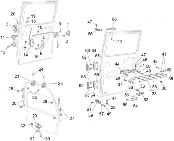 Fahrgestell Türbauteile hinten - Porter Porter Electric ccm 2011- ZAPS9E