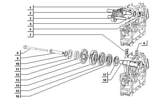 Motor Getriebe 4 Gang - Ape TM 422ccm 4T LC 2013- ZAPT1000000001001