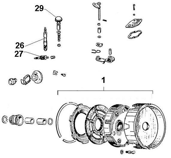 Motor Kupplung - Ape Car 220ccm 2T AC 1985- AF4T