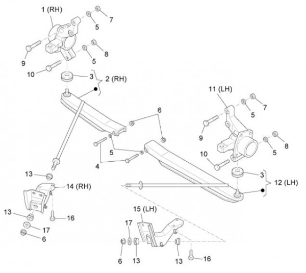 Radaufhängung Schwingarm - Porter Maxxi D120 Diesel 1200ccm 4T LC 2011- ZAPS90RK