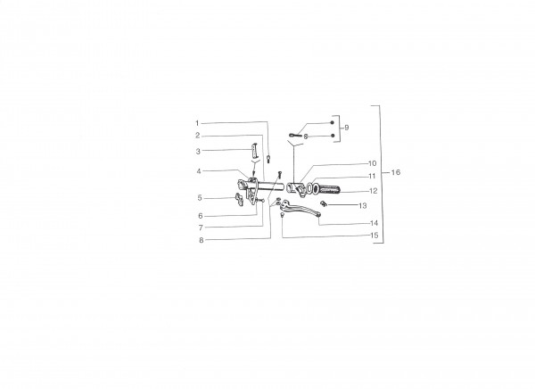 Lenker Schaltgriff - Ape 50ccm 2T AC 1989- TL6T