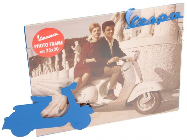 Vespa Fotohalter, Metall, blau, ca. 25x20cm