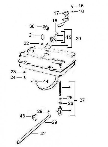 Fahrgestell Benzintank - Vespa Car 200ccm 2T AC 1983- AF3T