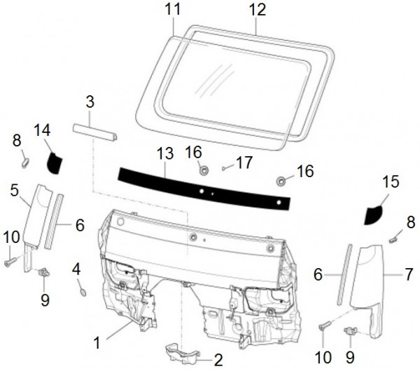 Fahrgestell Windschutzscheibe - Porter Porter Electric ccm 2012- ZAPS9E