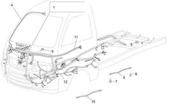 Elektrische Anlage Kabelbaum - Porter Maxxi D120 Diesel 1200ccm 4T LC 2013- ZAPS90AK
