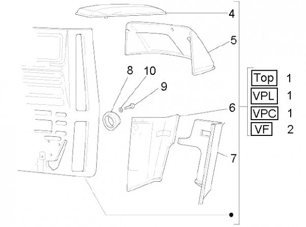 Fahrgestell Verkleidungen vorn - Ape Mix 50ccm 2T AC 2013- ZAPC80000