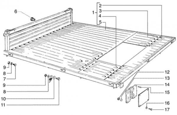 Fahrgestell Pritsche - Ape TM 703 Diesel mit Lenker 422ccm 4T AC 2005-2010 ZAPT10000