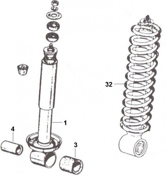 Radaufhängung Stoßdämpfer vorn - Ape 220ccm 2T AC 1978-1983 MPM2T