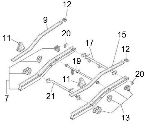 Fahrgestell Rahmen hinten - Porter Porter Electric ccm 2009- ZAPS9E