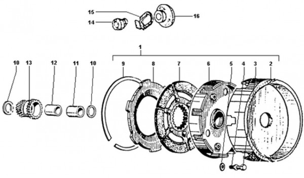 Motor Kupplung - Ape TM 703 mit Lenkrad 218ccm 2T AC 1997-1999 ATM2 00001001