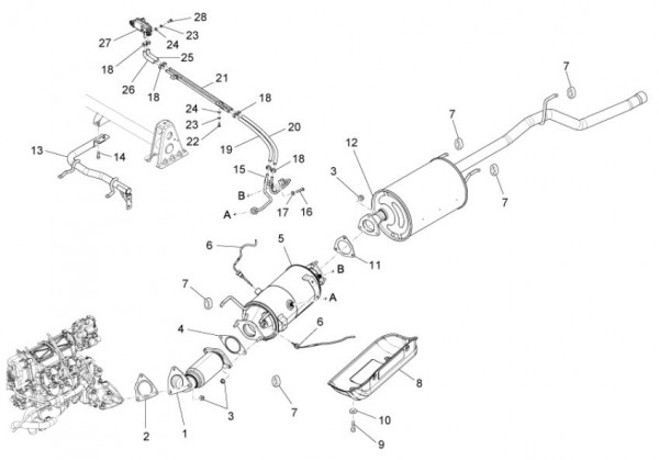 Motor Auspuff - Porter Maxxi D120 Diesel 1200ccm 4T LC 2013- ZAPS90AK