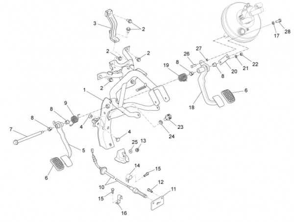 Bowdenzüge Pedale - Porter Multitech 1300ccm 4T LC 2014- ZAPS90VJ