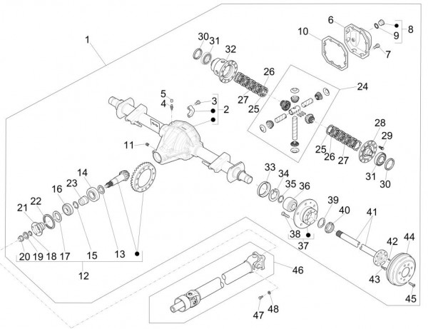 Motor Hinterachsantrieb - Porter Maxxi Multitech 1300ccm 4T LC 2016-