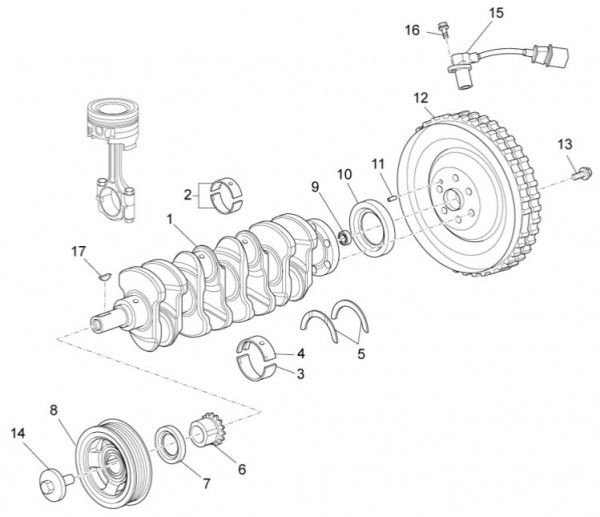 Motor Kurbelwelle - Porter Multitech 1300ccm 4T LC 2014- ZAPS90VJ