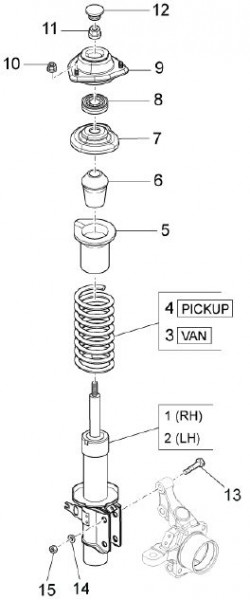 Radaufhängung Stoßdämpfer vorn - Porter Multitech 1300ccm 4T LC 2010- ZAPS90CJ