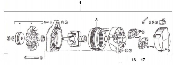 Motor Lichtmaschine - Ape Poker 422ccm 4T AC 1993- M4R4T