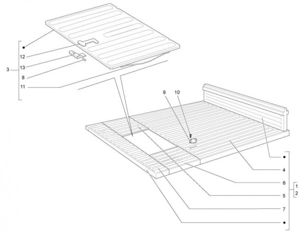 Fahrgestell Ladefläche offen - Ape TM 703 mit Lenkrad 220ccm 2T AC 2008-2016 ZAPT10000
