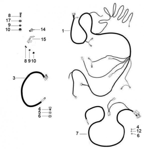 Elektrische Anlage Kabelbaum - Classic 400 422ccm 4T 2V AC 2014- MBX000T58RC001005