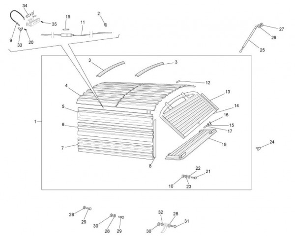 Fahrgestell Kastenaufbau - Ape TM 703 mit Lenkrad 220ccm 2T AC 2008-2016 ZAPT10000