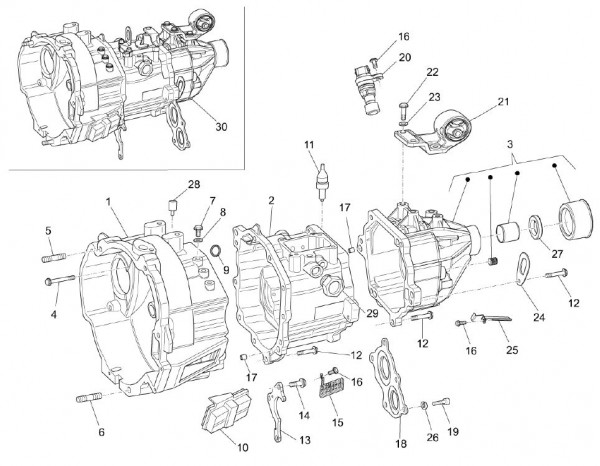Motor Getriebegehäuse - Porter Multitech 1300ccm 4T LC 2010- ZAPS90PJ