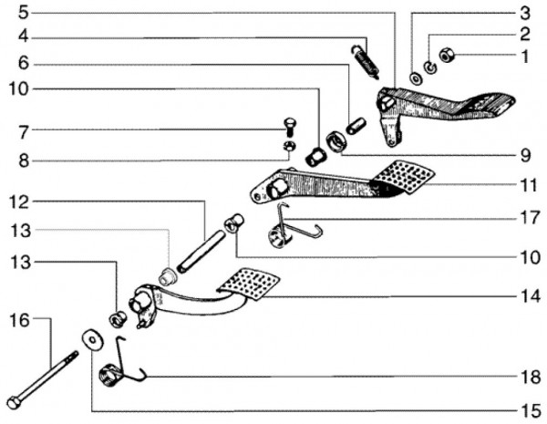 Bowdenzüge Pedale - Ape TM 703 Diesel mit Lenkrad 422ccm 4T AC 2005-2010 ZAPT10000